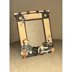 Vintage 3D Resin Boys Back to school books N Stuff Frame Photo 3x5” freestanding